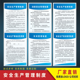 安全生产管理制度全套公司规章制度牌工厂车间仓库消防检查标识牌