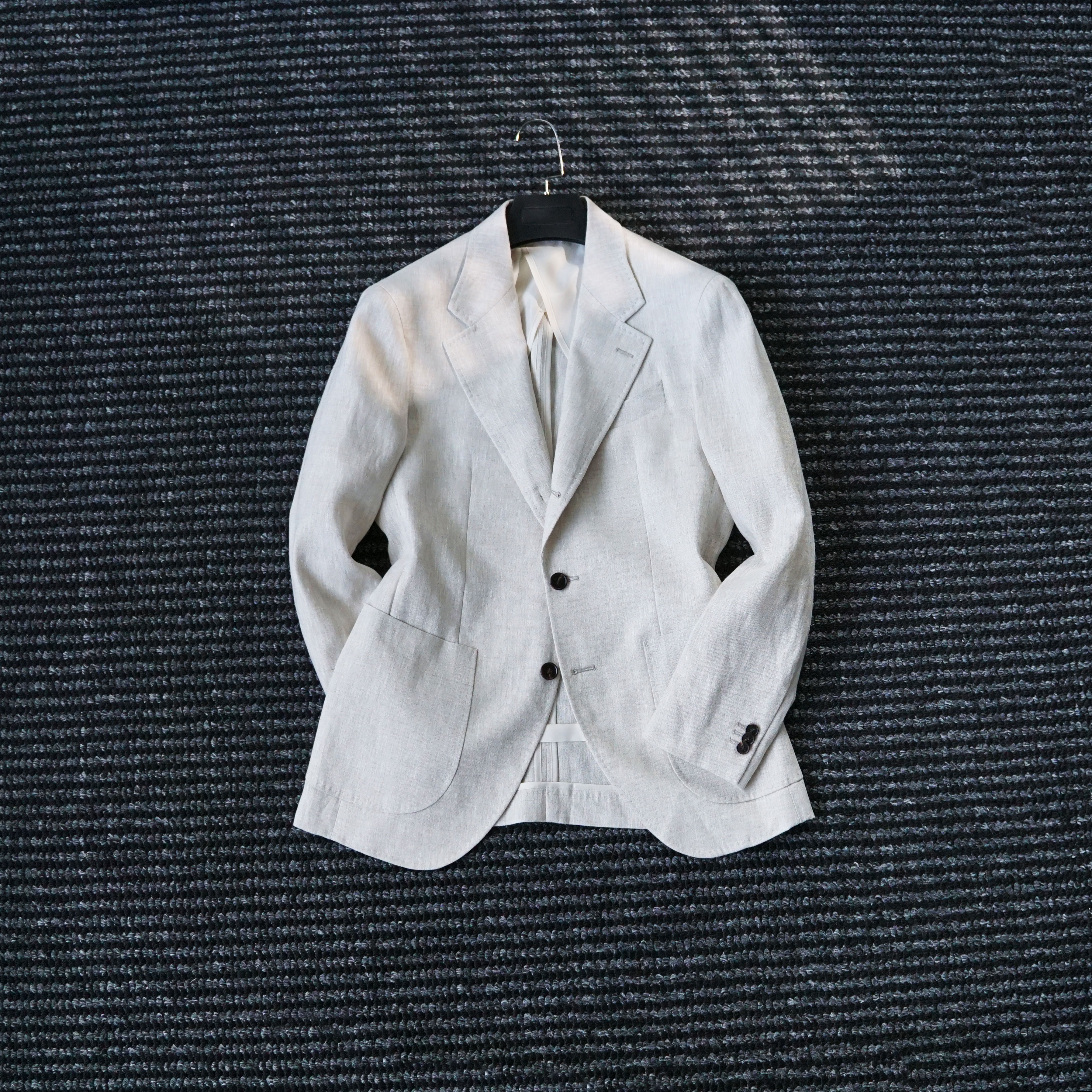 CssuGent那不勒斯皇后高定无结构100%亚麻西服男时尚绅士亚麻外套