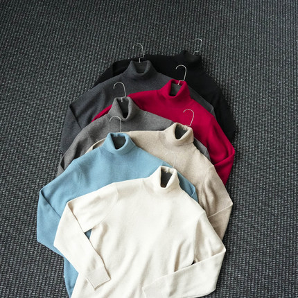 CssuGent (山羊绒羊毛混纺) 那不勒斯皇后高领针织毛衣男冬季保暖