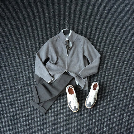 CssuGent秋冬季绵羊毛针织开衫外套男绅士高领保暖黑色毛衣外套潮