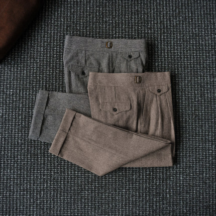 CssuGent（50%羊毛高定）那不勒斯皇后廓尔格冬季西裤男厚款保暖