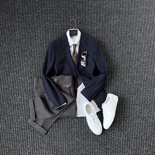 潮流 痞帅高级感新贵老钱西装 CssuGent冬季 超细羊毛混纺西服男时尚