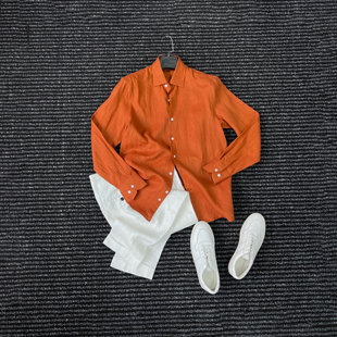 CssuGent高定100%亚麻长袖 男绅士优雅老钱舒适透气商务通勤潮 衬衫