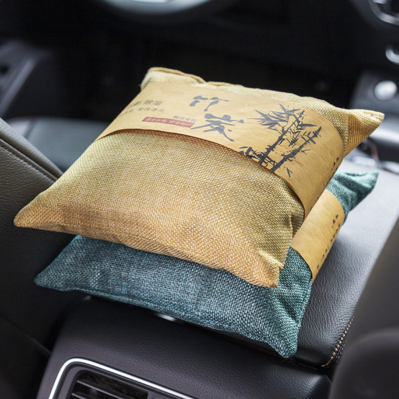 竹炭包除甲醛活性炭吸味车用麻布碳包新车包邮500g净化汽车