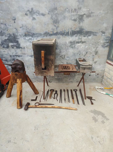 民俗老物件铁匠铺铁砧子铁砧铁镇打铁工具博物馆展览老铁墩子旧货