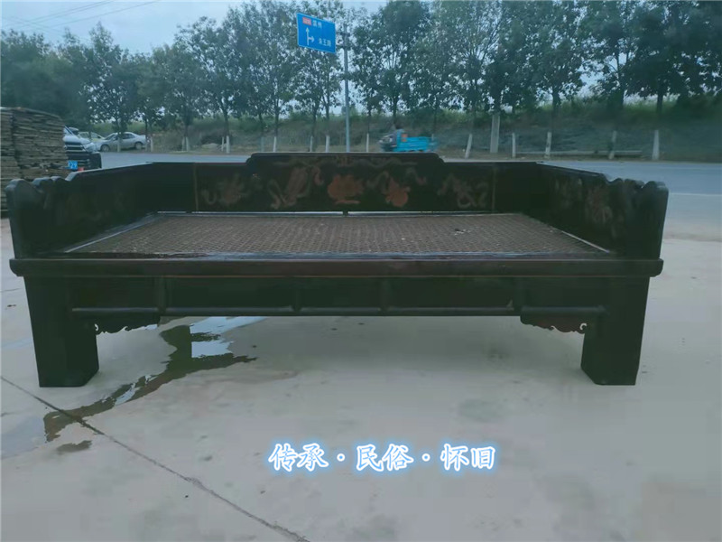民俗怀旧老物件明清旧家具老木床装饰摆件