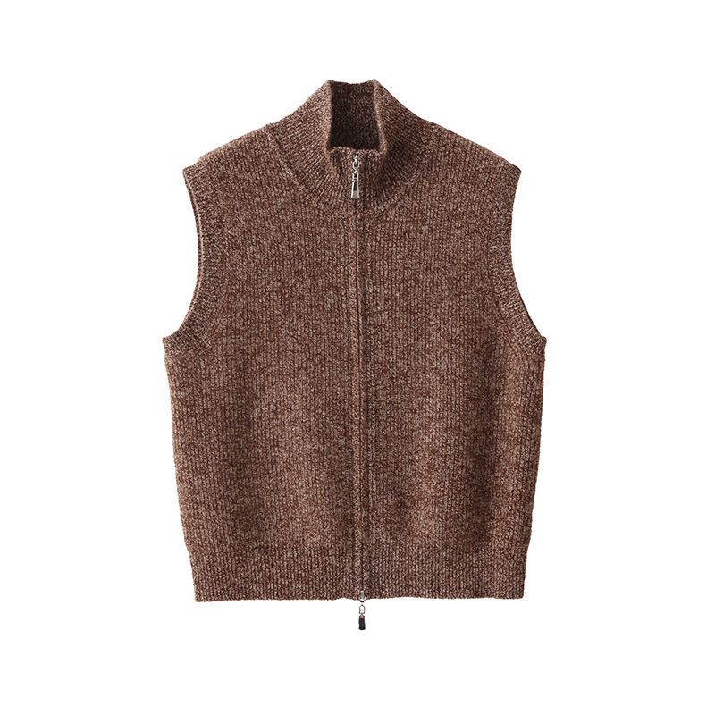 花纱摩登秋冬全羊毛花式马甲背心