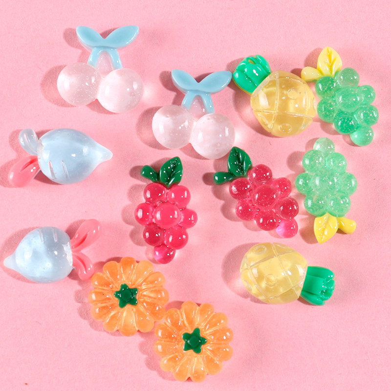 仿真水晶水果葡萄樱桃奶油胶手机壳diy材料头绳发饰发夹装饰物
