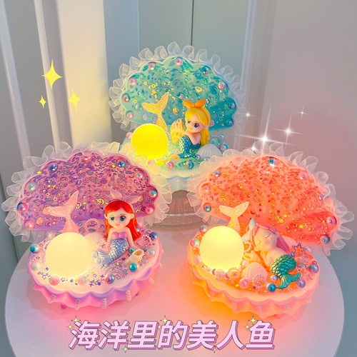 奶油胶diy贝壳小夜灯制作