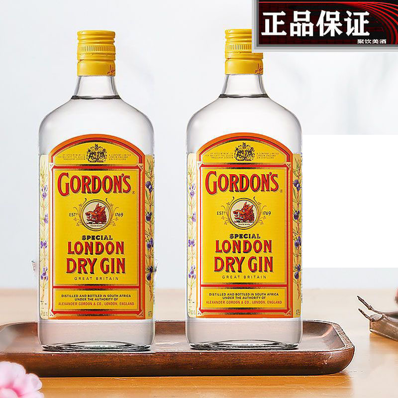哥顿金酒 Gordon's进口洋酒干金杜松子酒琴酒鸡尾酒750ml