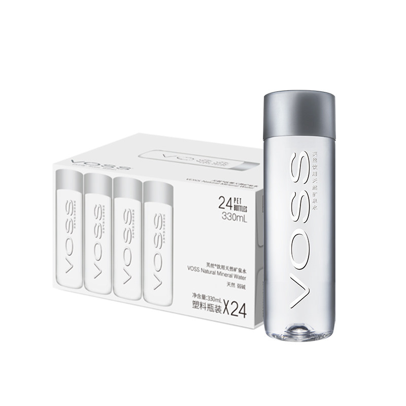 挪威进口芙丝voss矿泉水水果水苏打水天然饮用水330ml*24瓶