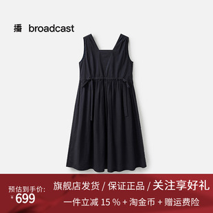 播商场同款无袖收腰连衣裙女25夏季新款黑色短款娃娃裙BDS2LD2280