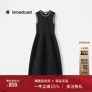 播商场同款中长款无袖收腰连衣裙女秋新款气质小黑裙BDS3LD3232