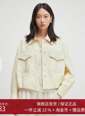 播商场同款黄色夹克短外套女24秋新款宽松气质翻领上衣BDR3WD3222