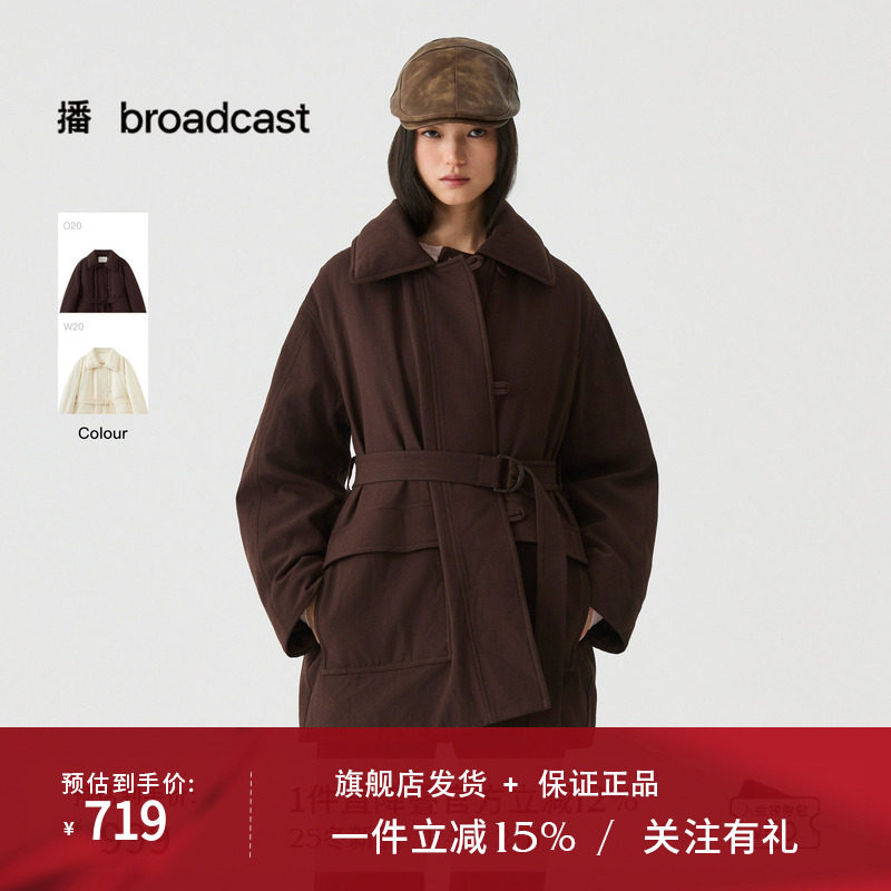 播通勤风衣式短款鸭绒羽绒服女冬季宽松户外外套DDS4RD5266