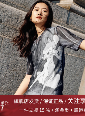 播迪士尼小鹿斑比系列印花短袖t恤女夏新款短款上衣BDR2YD0658