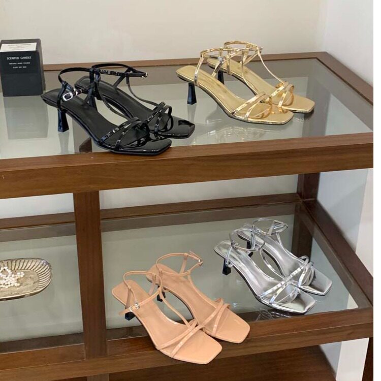 法式高级感温柔露趾细带高跟鞋女夏新款外穿配裙子仙女风细跟凉鞋