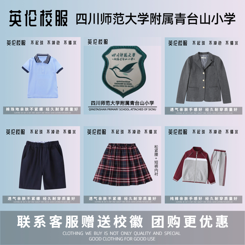 【校徽校服】重庆四川师范大学附属青台山小学英伦学院学校T恤 童装/婴儿装/亲子装 校服/园服 原图主图