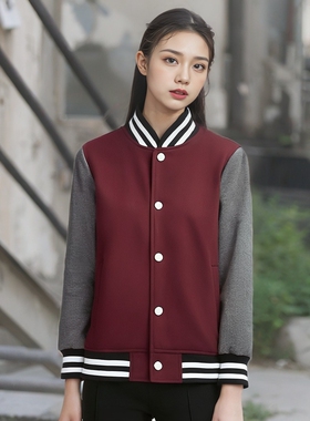 英顿伦学院男女童棉校服棒球服 枣红学生运动服卫衣上衣长裤