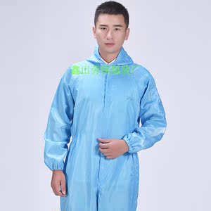 防静电连体工作服男套装喷漆电子厂服女无尘服大褂车间防尘隔离衣