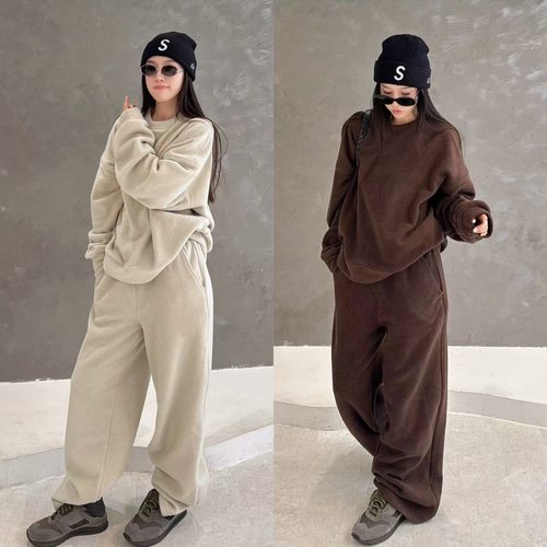 套头卫衣慵懒长裤休闲运动套装