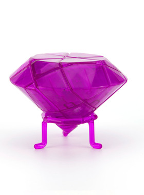 【绝版收藏】永骏YJ异形透明黄色紫色钻石三阶魔方收藏魔方益智