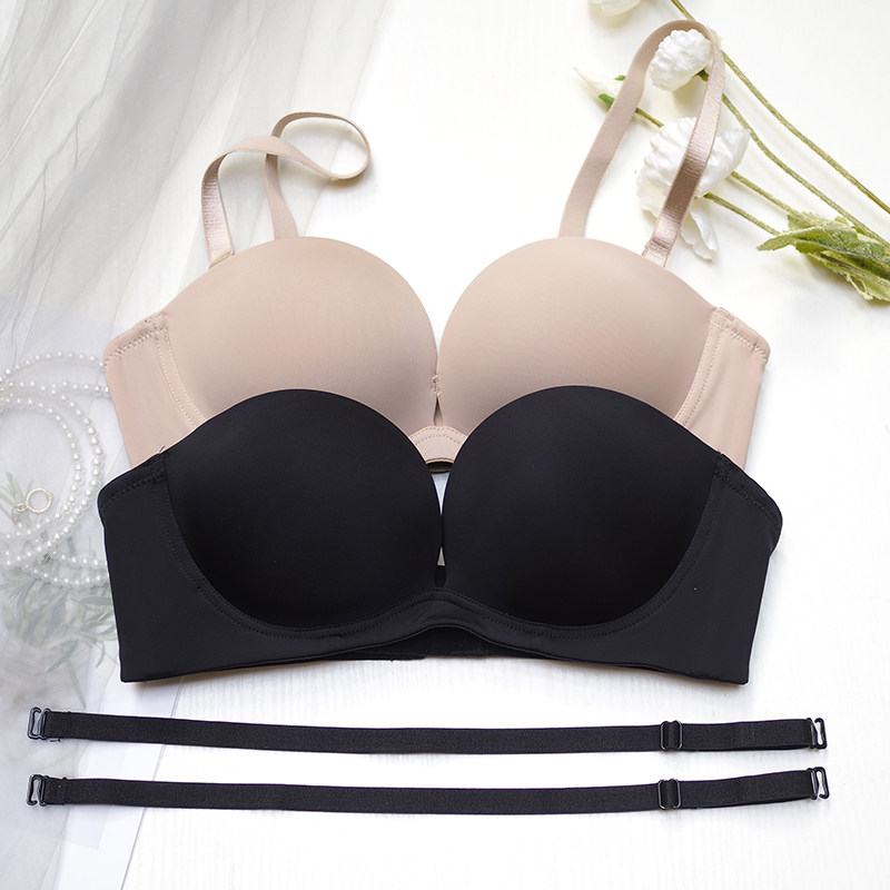 日本专柜二分之一半罩杯简约聚拢小胸防滑无钢圈裸感零束缚女内衣