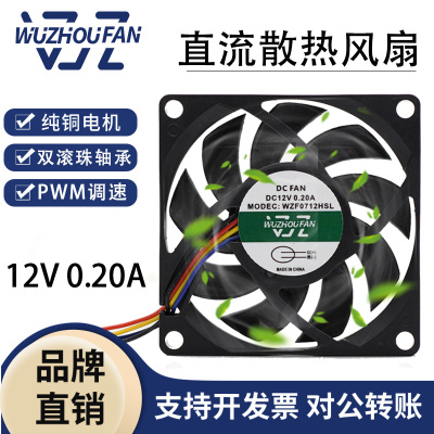 风扇4线调速PWM12V双滚珠散热器