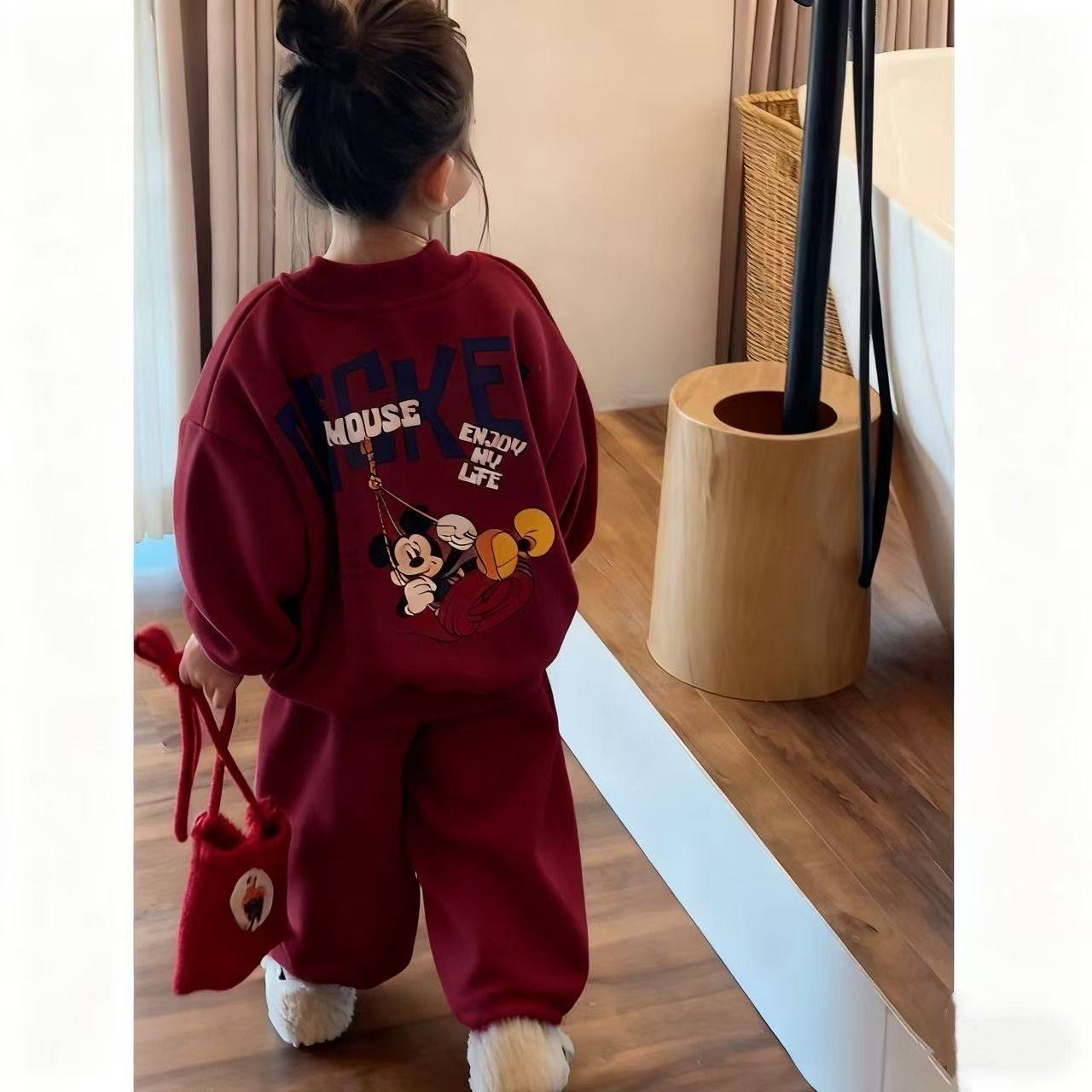 ABC2026秋冬季新款女童加绒拜年服套装儿童卡通卫衣阔腿裤保暖两,童装/婴儿装/亲子装,儿童运动套装,淘宝优惠券,粉丝福利购,淘宝优惠卷