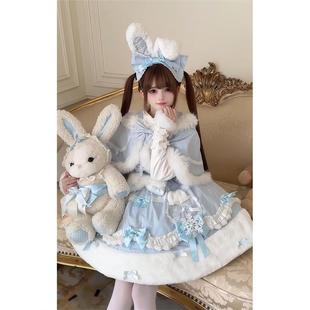 ABC冬日颂歌 冬季新款日系留洋大小姐重工lolita斗篷连衣裙显瘦套