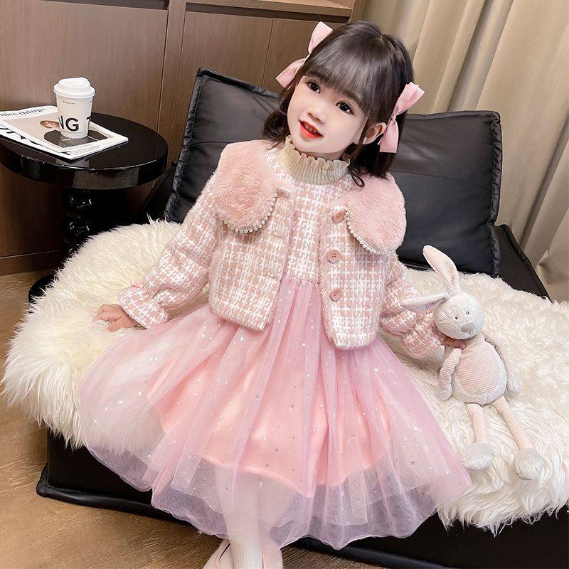 ABC女童连衣裙秋冬洋气加绒生日礼服裙子儿童套装裙冬季小香风公,童装/婴儿装/亲子装,儿童运动套装,淘宝优惠券,粉丝福利购,淘宝优惠卷