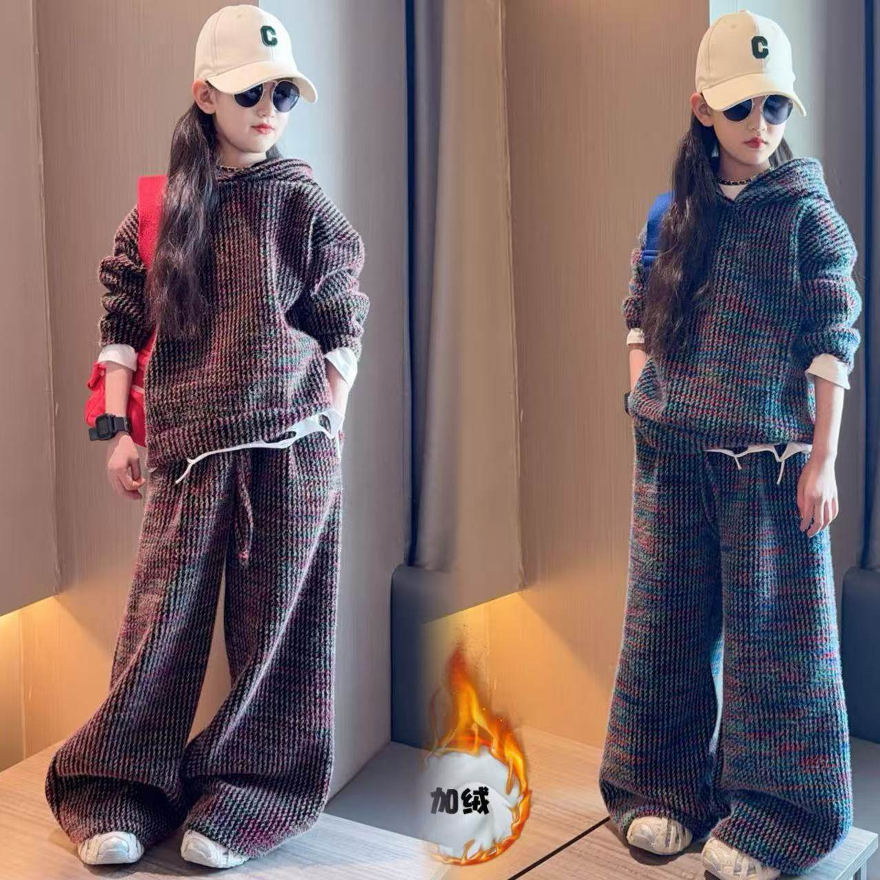 ABC女童冬装套装加绒加厚2026新款女孩冬季洋气时髦连帽卫衣两件,童装/婴儿装/亲子装,儿童运动套装,淘宝优惠券,粉丝福利购,淘宝优惠卷