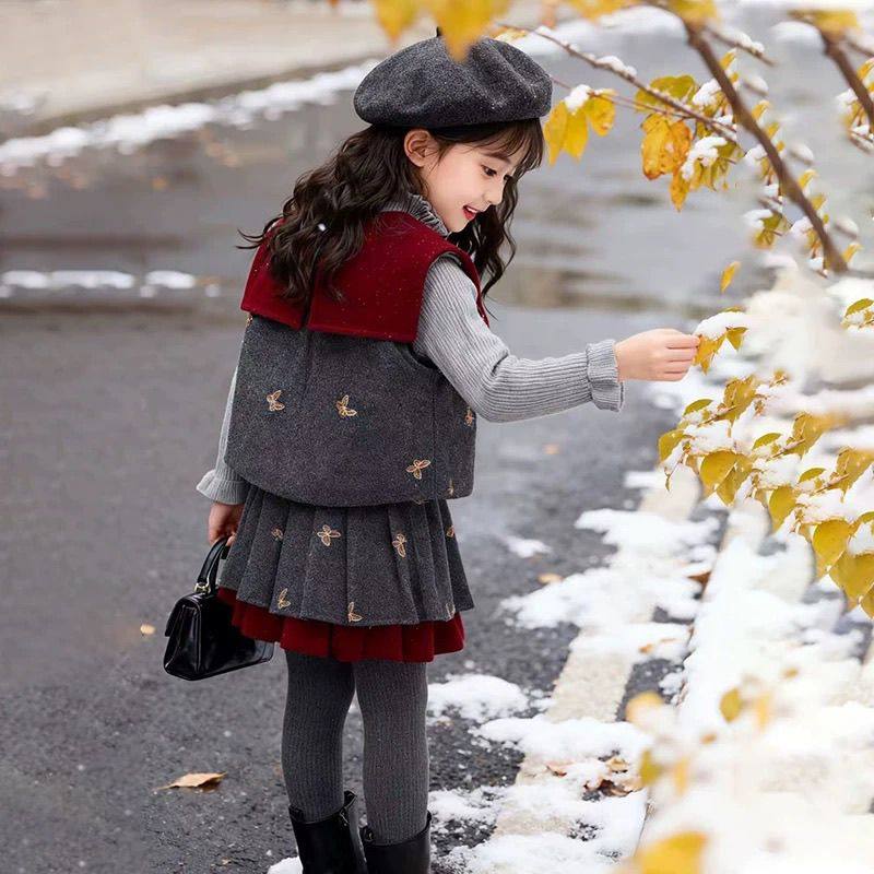 ABC女童冬装加厚套装2025新款小女孩时髦小香风蝴蝶结洋气韩版三,童装/婴儿装/亲子装,儿童运动套装,淘宝优惠券,粉丝福利购,淘宝优惠卷