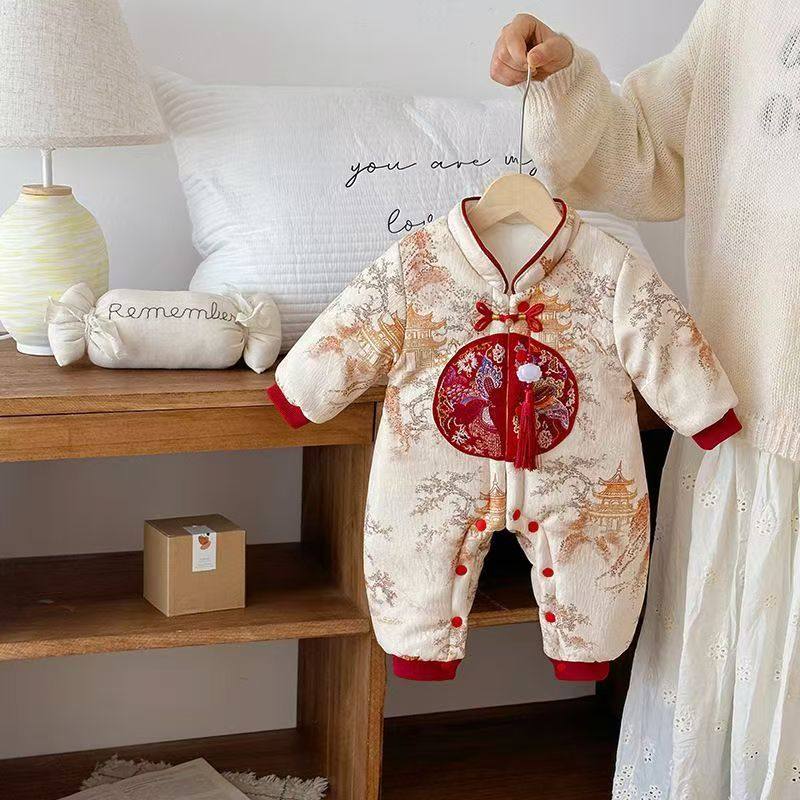 ABC新款中式风婴儿连体衣冬季长袖男女宝宝满月百天周岁礼服保暖,童装/婴儿装/亲子装,家居服连体衣,淘宝优惠券,粉丝福利购,淘宝优惠卷