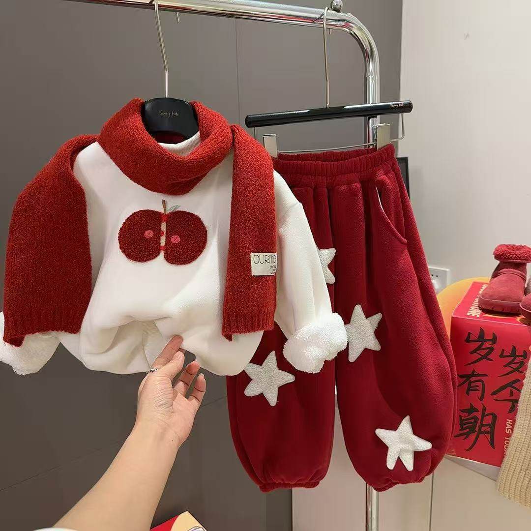 ABC新中式男女童拜年服新年保暖加绒套装一体绒卫衣儿童拜年服冬,住宅家具,儿童衣柜床一体,淘宝优惠券,粉丝福利购,淘宝优惠卷