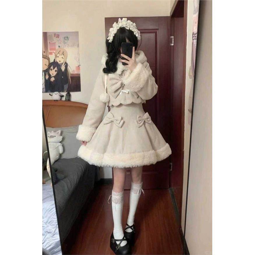 ABC甜美连衣裙+斗篷外套冬季lolita少女感套装保暖新款,女装/女士精品,时尚套装,淘宝优惠券,粉丝福利购,淘宝优惠卷