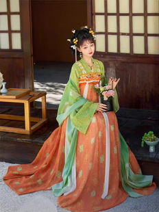 花朝记20206新款原创汉服唐制复原印花刺绣齐胸女装破裙套装春夏