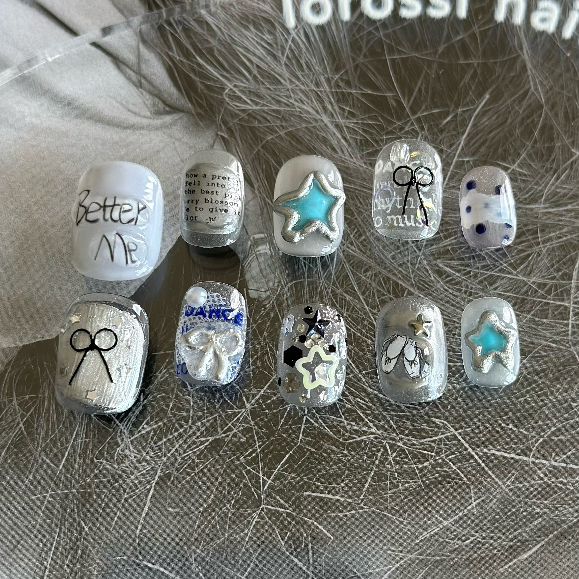 原创短款穿戴甲手工定制短甲