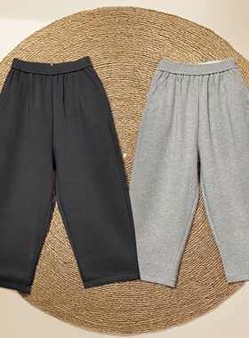 桐桐佳~春季八分弹力休闲奶奶裤女小个子宽松显瘦哈伦裤垮裤86126