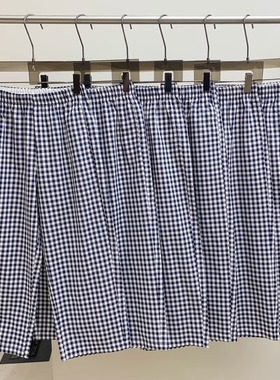 2025夏季英伦风九分直筒格子裤女泡泡棉吸汗显瘦烟管裤子nv88087