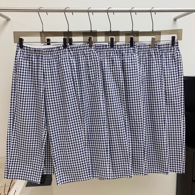 2025夏季英伦风九分直筒格子裤女