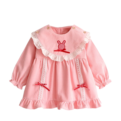 Вельветовый детский демисезонный водонепроницаемый съемный нагрудник для принцессы