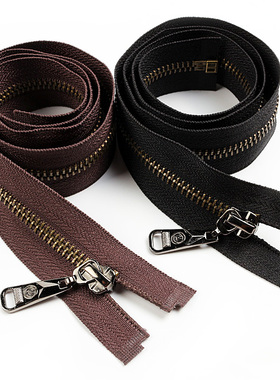 金属铜拉链5号70cm长单头黑色开尾外套衣服毛衣服装拉锁拉链配件