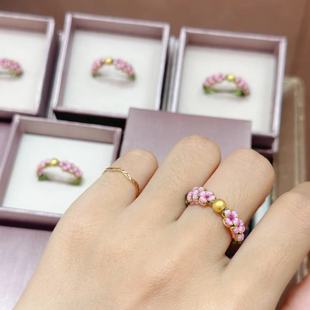 六福珠宝999足金转运珠戒指 黄金古法小金珠指环伴手礼礼物推荐