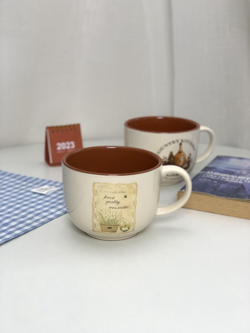大号汤杯早餐杯红土材质陶瓷大号咖啡杯水杯燕麦杯复古创意个性杯