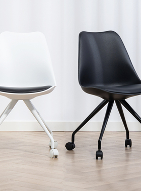 家用时尚书桌椅办公滑轮靠背学生美容椅子白色简约ins电脑椅懒人