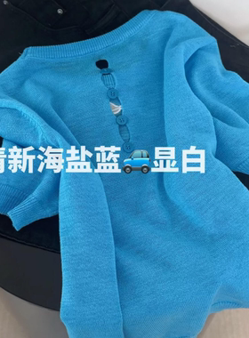 特大码300斤设计感后背纽扣镂空短袖t恤女胖mm夏季宽松遮肚针织衫
