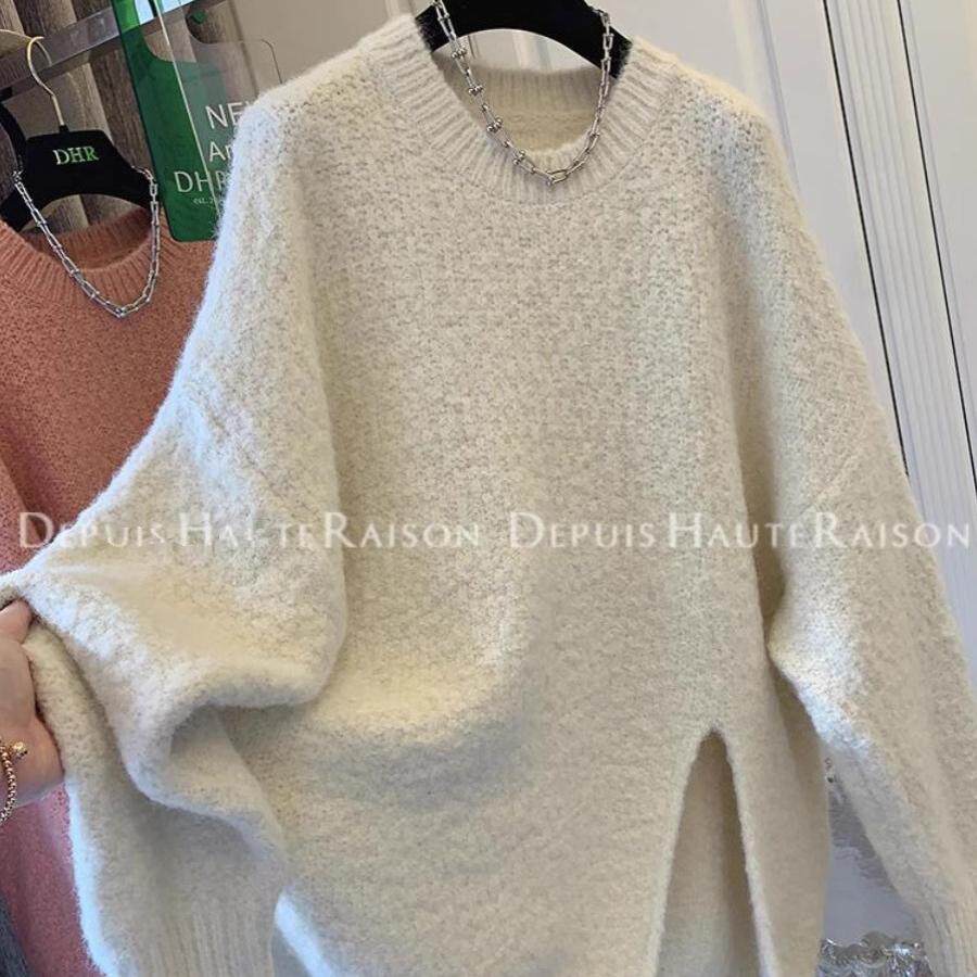 胖mm特大码300斤套头软糯毛衣女秋冬加厚慵懒宽松长袖针织衫上衣