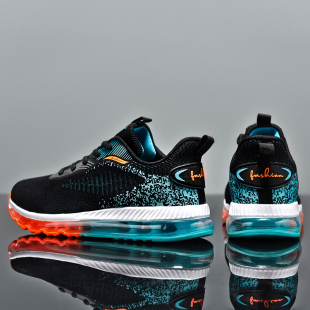 男鞋男款透气鞋子超轻减震休闲运动鞋炫彩气垫跑步鞋大码48春季