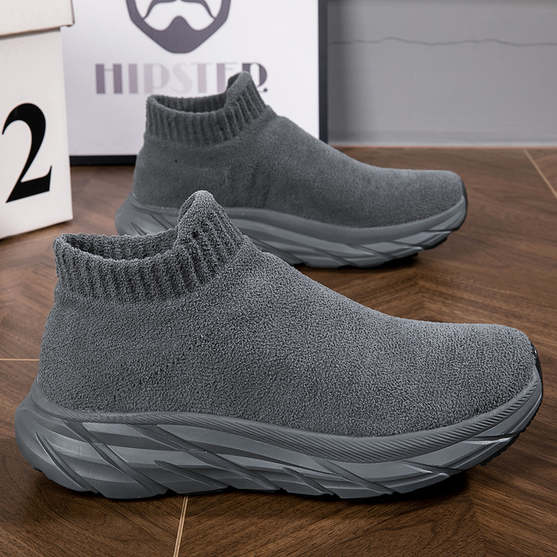 清仓捡漏特价棉鞋男冬季加绒保暖一脚蹬袜子鞋女大码轻便健步鞋子